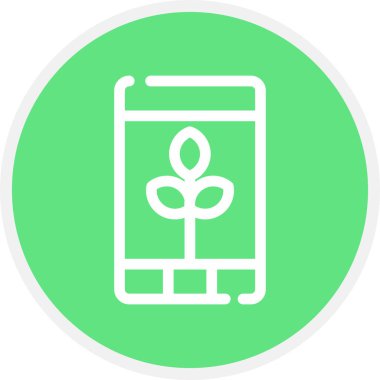 Çiftçilik Uygulaması Satır Çemberi Basit Simge, Vektör İllüstrasyonu