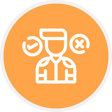 Karar Veren Satır Çemberi Basit Simge, Vektör İllüstrasyonu