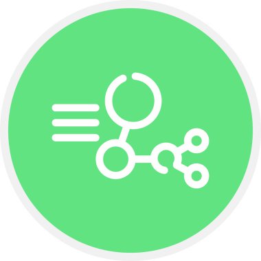 Moleküler Yapı Çizgisi Çemberi Basit Simge, Vektör Resimleri