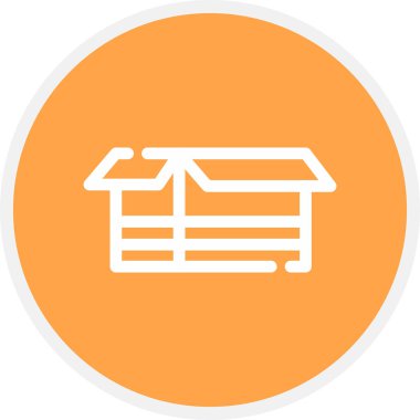 Kutu Satırı Çemberi Basit Simge, Vektör İllüstrasyonu