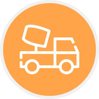 Beton Karıştırıcı Satırı Çemberi Basit Simge, Vektör Resimleri