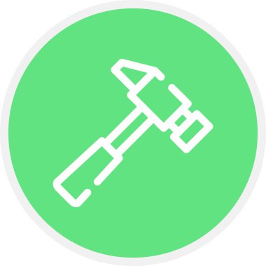 Çekiç Çizgisi Çemberi Basit Simge, Vektör İllüstrasyonu