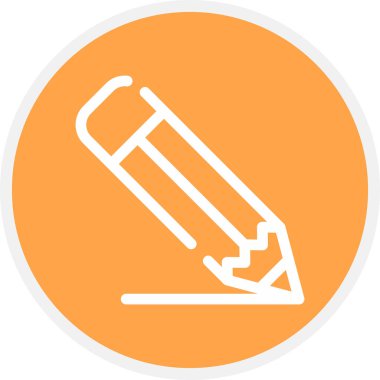 Kalem Satırı Çemberi Basit Simge, Vektör İllüstrasyonu