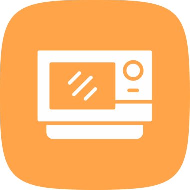 Mikrodalgalar Basit Simge, Vektör İllüstrasyonu