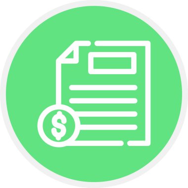 Dosya Satırı Çemberi Basit Simge, Vektör İllüstrasyonu