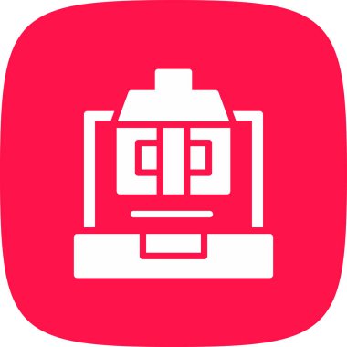 Çevrimiçi Oy Verme Basit Simgesi, Vektör İllüstrasyonu