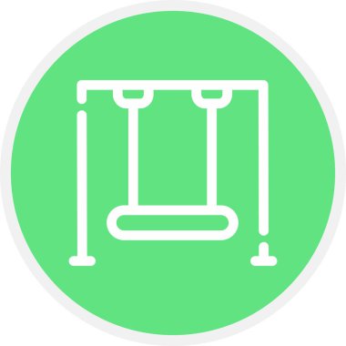 Salıncak Satırı Çemberi Basit Simge, Vektör İllüstrasyonu