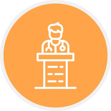 Konuşma Satırı Çemberi Basit Simge, Vektör İllüstrasyonu