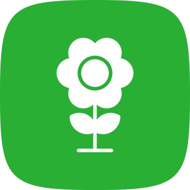 Çiçek basit simgesi, vektör çizim