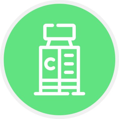 Vitaminler Çizgisi Çemberi Basit Simge, Vektör İllüstrasyonu