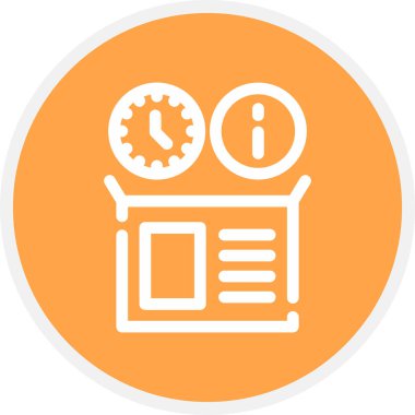 Gerçek zamanlı Envanter Bilgileri Satır Çemberi Basit Simge, Vektör Resimleri