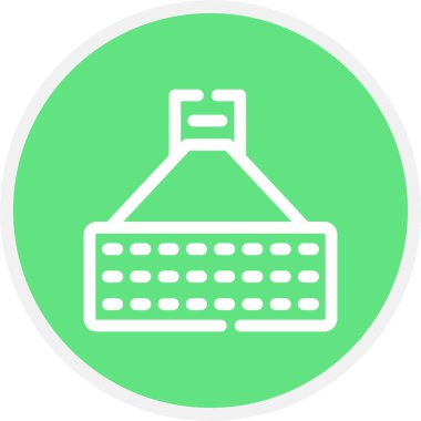 Lazer Klavye Satırı Çemberi Basit Simge, Vektör Resimleri