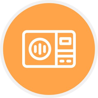 Radyo Satırı Çemberi Basit Simge, Vektör İllüstrasyonu