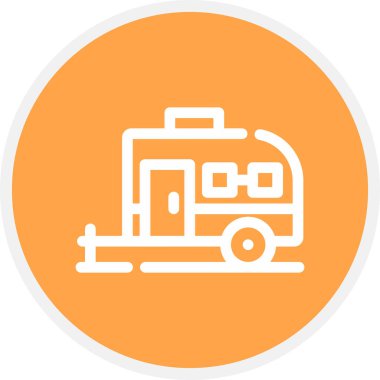 Karavan Hattı Çemberi Basit Simge, Vektör İllüstrasyonu