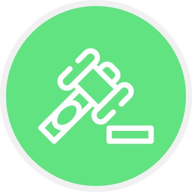 Kanun Çekiç Çizgisi Çemberi Basit Simge, Vektör Resimleri