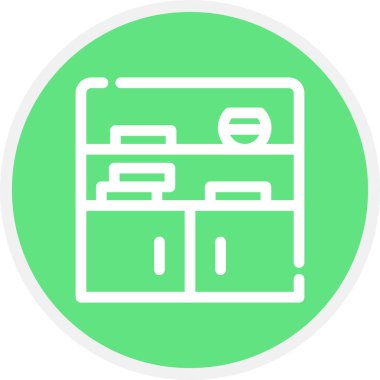 Kitaplık Satırı Çemberi Basit Simge, Vektör Resimleri