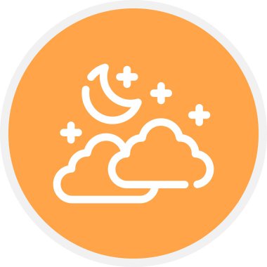 Gece Hava Çizgisi Çemberi Basit Simge, Vektör Resimleri