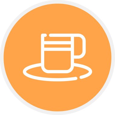 Sıcak İçecek Hattı Çemberi Basit Simge, Vektör İllüstrasyonu