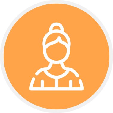 Kadın Çizgisi Çemberi Basit Simge, Vektör İllüstrasyonu