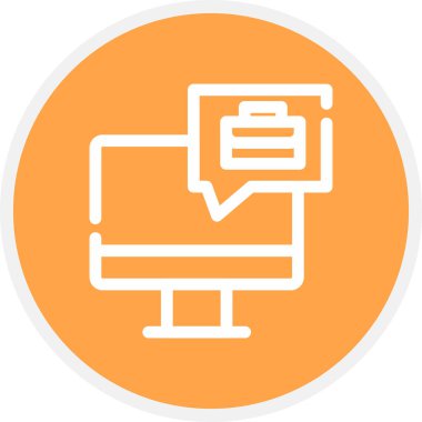 Çalışma Satırı Çemberi Basit Simge, Vektör İllüstrasyonu