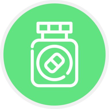 Medicine Line Circle Basit Simge, Vektör İllüstrasyonu