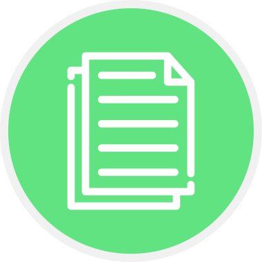 Sınav Satırı Çemberi Basit Simge, Vektör İllüstrasyonu