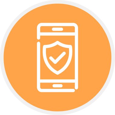 Telefon Sigorta Hattı Çemberi Basit Simge, Vektör İllüstrasyonu