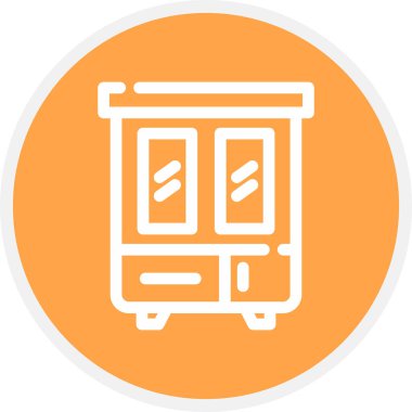 Dolap Satırı Çemberi Basit Simge, Vektör İllüstrasyonu