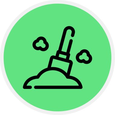 Kazıcı Satırı Çemberi Basit Simge, Vektör İllüstrasyonu