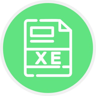 XE Satır Çemberi Basit Simge, Vektör Resimleri