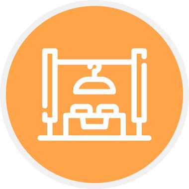 Giysiler Rafta Çizgisi Çemberi Basit Simge, Vektör Resimleri