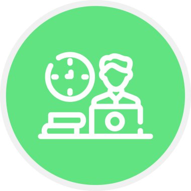 Çalışma Alışkanlıkları Satır Çemberi Basit Simge, Vektör İllüstrasyonu