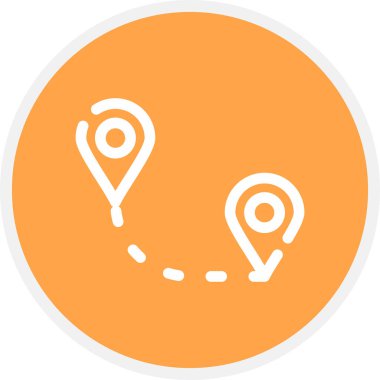 Yol Çizgisi Çemberi Basit Simge, Vektör İllüstrasyonu