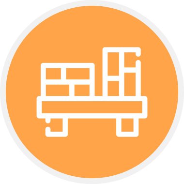 Kitaplık Satırı Çemberi Basit Simge, Vektör Resimleri