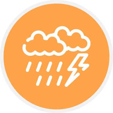 Fırtına Hattı Çemberi Basit Simge, Vektör Resimleri