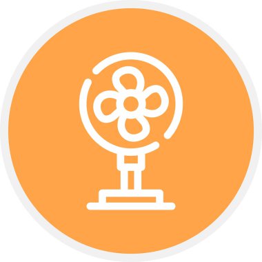 Fan Satırı Çemberi Basit Simge, Vektör İllüstrasyonu