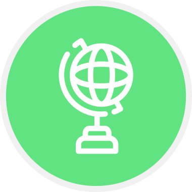 Globe Stand Line Circle Basit Simge, Vektör Resimleri