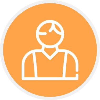 Erkek Satırı Çemberi Basit Simge, Vektör İllüstrasyonu