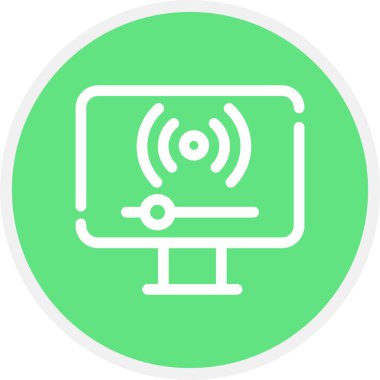 Akıcı Satır Çemberi Basit Simge, Vektör İllüstrasyonu