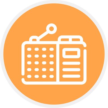 Radyo Satırı Çemberi Basit Simge, Vektör İllüstrasyonu