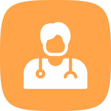 Doktor. Web simgesi basit illüstrasyon