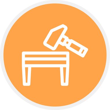 Örs Çizgisi Çemberi Basit Simge, Vektör İllüstrasyonu