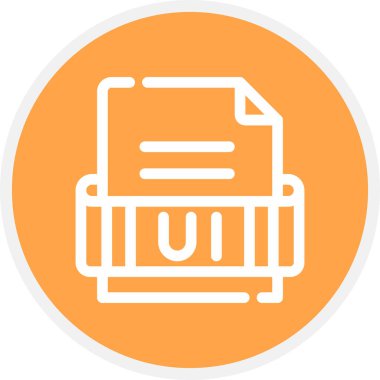 Ui Biçimli Satır Çemberi Basit Simge, Vektör Resimleri