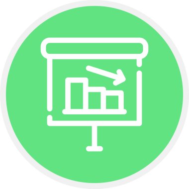 Analitik Satır Çemberi Basit Simge, Vektör İllüstrasyonu