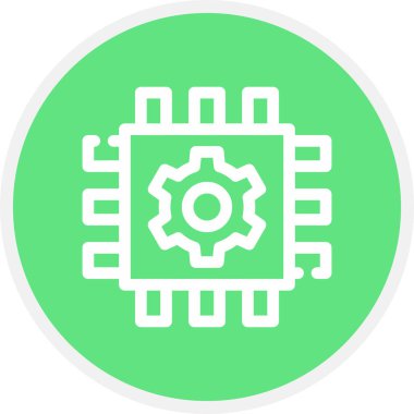 Teknoloji Hattı Çemberi Basit Simge, Vektör İllüstrasyonu