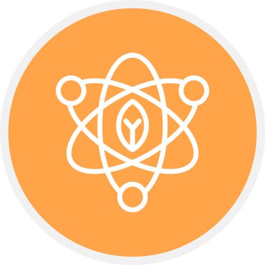 Atom Satırı Çemberi Basit Simge, Vektör İllüstrasyonu