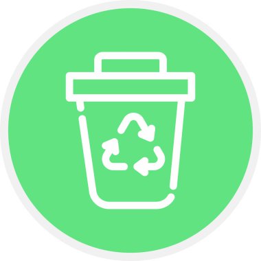 Çöp Hattı Çemberi Basit Simge, Vektör İllüstrasyonu