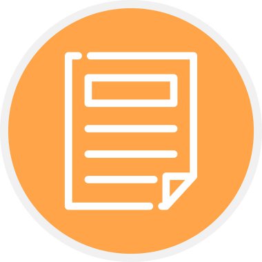 Dosya Satırı Çemberi Basit Simge, Vektör İllüstrasyonu