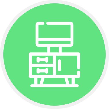 Tv Tablo Çizgisi Çemberi Basit Simge, Vektör Resimleri