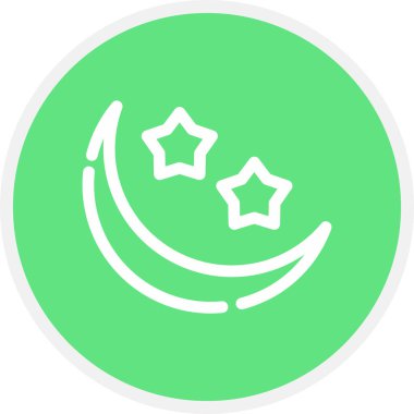 Ay Çizgisi Çemberi Basit Simge, Vektör İllüstrasyonu